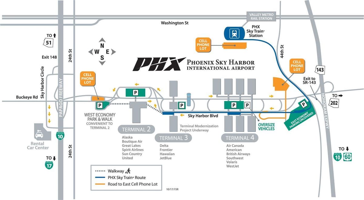 ફોનિક્સ આકાશમાં બંદર નકશો